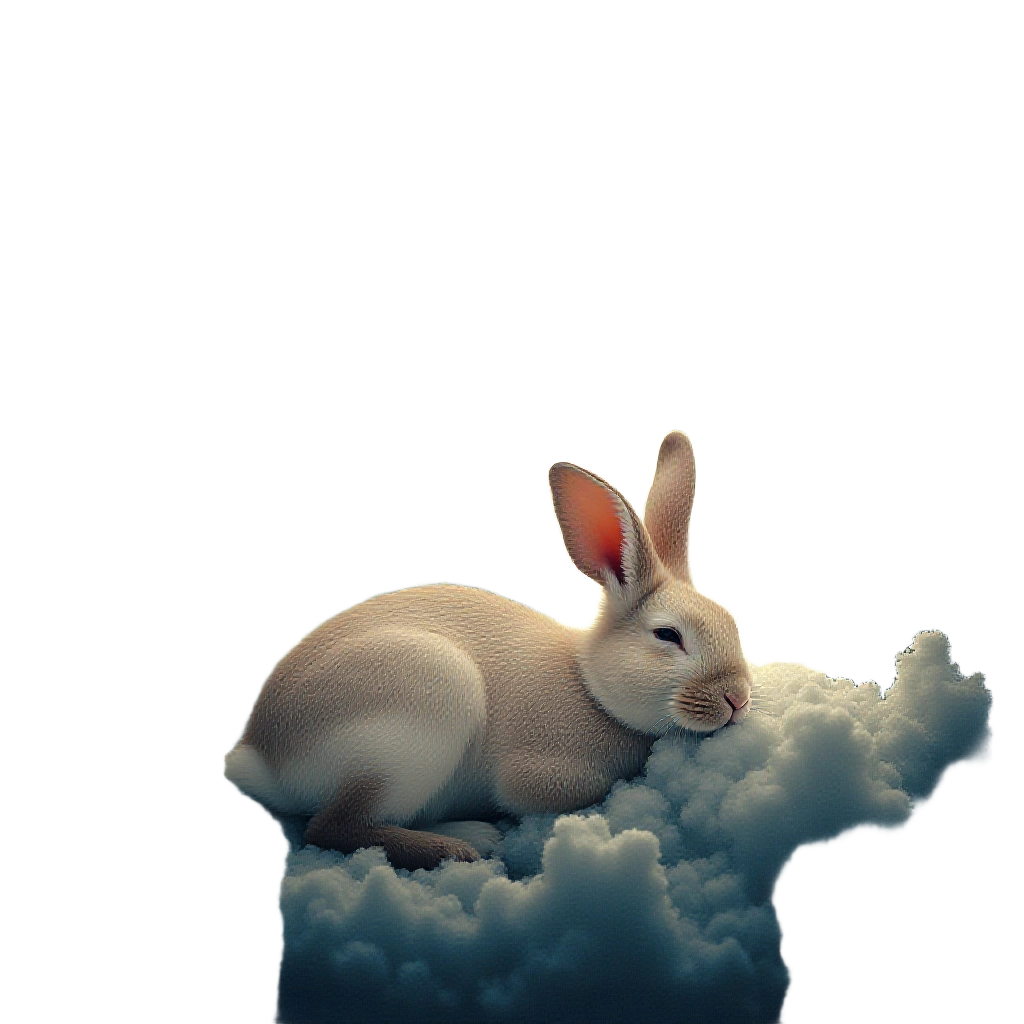 Dreamy Bunny on a Cloud